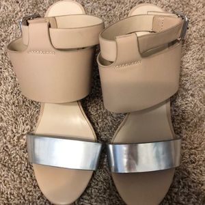 Nude and Silver Heels